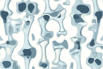 Poster - Abstract Seamless Pattern of Blueish-White Organic Shapes