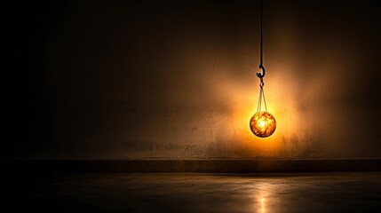 Aufkleber - Mysterious glowing orb suspended on wall dim room artistic photography minimalistic close-up enigmatic concept