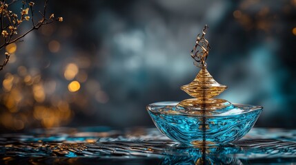 Poster - Endless spin of a mystical top captivating glass art enchanting studio illuminated serenity abstract concept