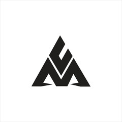 Fototapete - Letter Mc flat initial triangle shape unique monogram abstract logo