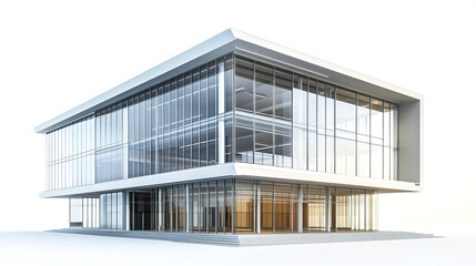 Wall Mural - Modern corporate building with large glass windows and sleek design