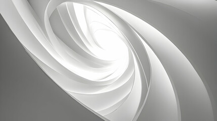 Poster - Abstract grayscale swirl, architectural design, 3D render.