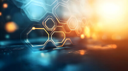 Poster - Abstract hexagon network background.