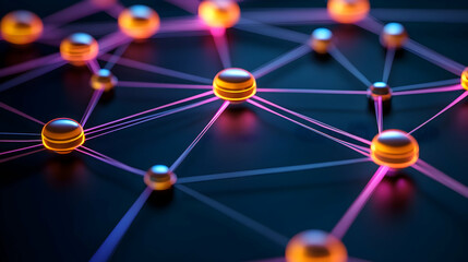 Poster - Abstract network connection spheres.