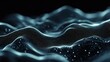 © Sanichiro - Abstract digital wave patterns with glowing particles.