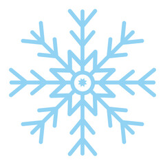 Wall Mural - Blue snowflake icon vector isolated on white background.