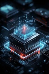 Poster - a futuristic approval confirmation page, holographic visuals, interactive design, professional corpo