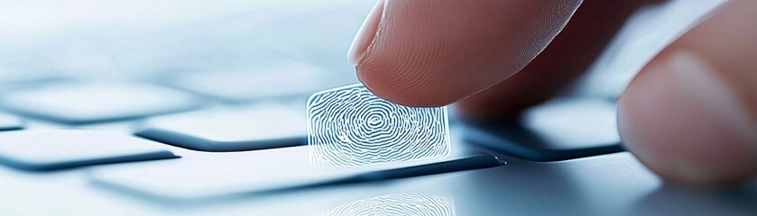 Poster - A close-up of hands entering login credentials on a secure registration form, with a blurred background