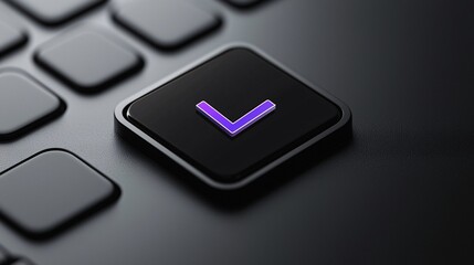 Poster - an elegant confirmation screen for application submission, featuring a vibrant checkmark icon, subtl