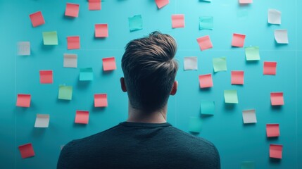 Poster - A team of designers gathers around a large whiteboard, their faces lit by the glow of colorful sticky notes and marker drawings as they brainstorm ideas for a new marketing campaign.