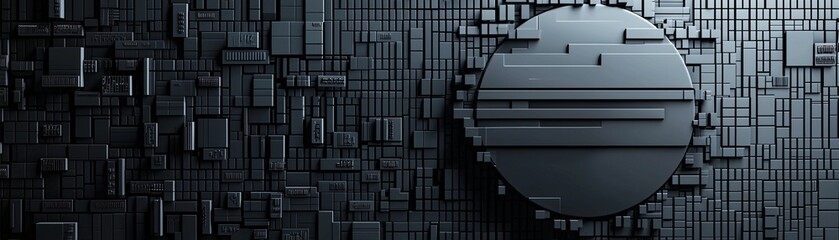 Poster - register + process + security, digital fortress concept, shield symbol with binary code, deep contrast and highlights