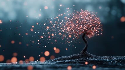 Poster - An abstract representation of artificial intelligence, with glowing neural networks expanding and evolving, symbolizing the growth and potential of AI.