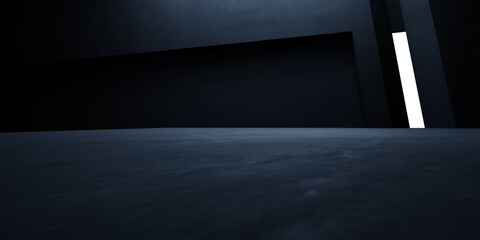 Wall Mural - 3d rendering of black abstract architecture modern dark background. dystopia concept. scene for adve