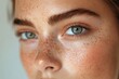 © Rising Monk - young female have freckles on her face, Generative AI