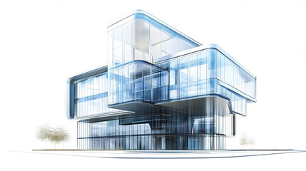 Wall Mural - Innovative university building with modern architecture and glass design