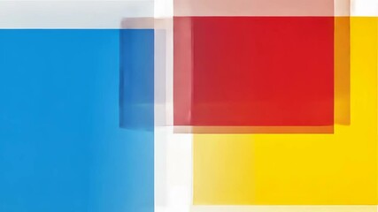 Poster - Colorful Abstract Composition with Geometric Shapes and Overlapping Transparency Effects