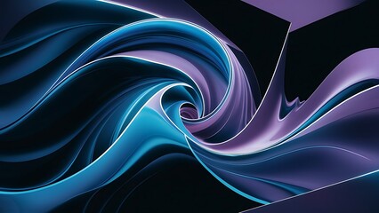 Poster - abstract blue and purple wave dynamic modern background for wallpaper or presentation