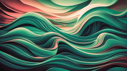 Canvas Print - Abstract background with waves vector illustration