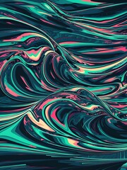 Poster - abstract background with waves vector illustration