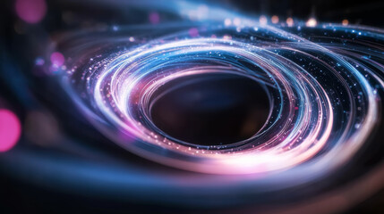 Poster - Swirling cosmic energy creating a colorful vortex of light and motion in a digital universe