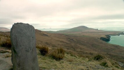 Poster - The spectacular view from the top of Geokaun Mountain and Fogher Cliffs on Valentia island, County Kerry, Ireland