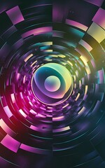 Poster - colorful geometric background circul shapes composition space eps10