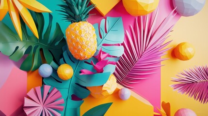 Poster - Vibrant Tropical Elements for Creative Social Media Visuals and Ad Design Concepts