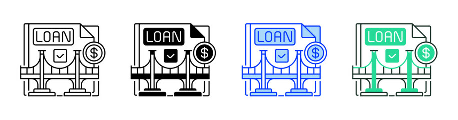 Poster - Bridge Loan Line Icon. linear style sign for mobile concept and web design. Outline vector icon.