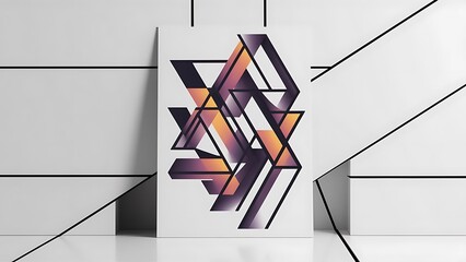Poster - 3d triangular vector minimal abstract background design abstract poster geometric design vector illu