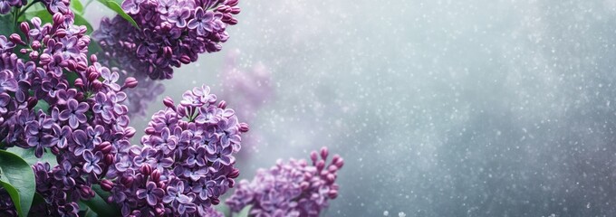 Poster - Lilac blooms, soft bokeh and light create a peaceful spring image.