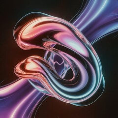 Poster - abstract 3d cover with bright gradient abstract liquid fluid color shape futuristic concept modern g