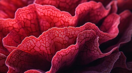 Fototapete - Close-up red plant showing detailed textured pattern.