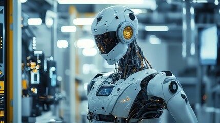 Poster - Industrial Robot Performing Precise Tasks in Modern Factory Setting with Advanced Technology and Automation