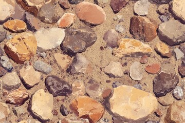 Poster - Colorful pebbles mixed with fine sand.
