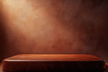 Aufkleber - Leather platform in spotlight against dark textured backdrop.