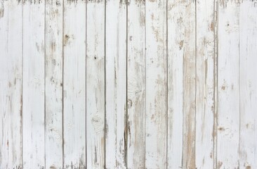Aufkleber - Distressed white wooden planks with aged texture.