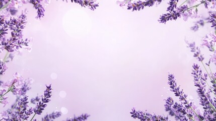 Poster - Lavender flowers frame a soft, bokeh backdrop.