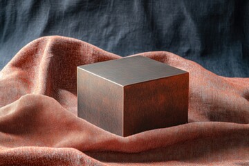 Aufkleber - Textured cube on soft fabric.