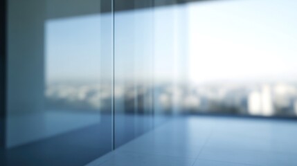 Poster - Blurred view through glass windows.