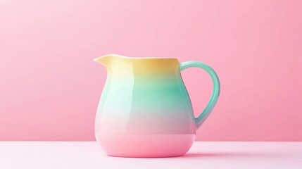 Aufkleber - Gradient ceramic pitcher on pink backdrop.