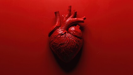 Aufkleber - Red heart on red backdrop.