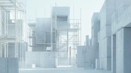 Aufkleber - White concrete building under construction.