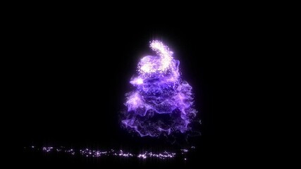 Wall Mural - Bright Particles Christmas Tree Opener Motion Graphics Element