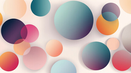 Wall Mural - Colorful gradient circles arranged artistically, creating a vibrant and abstract design on a smooth background.