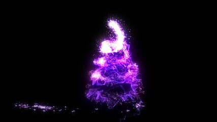 Wall Mural - Bright Particles Christmas Tree Opener Motion Graphics Element