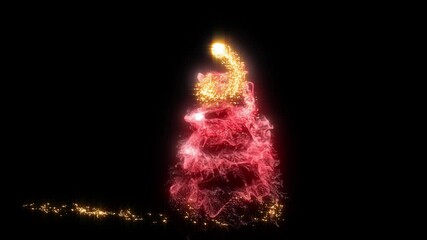 Wall Mural - Bright Particles Christmas Tree Opener Motion Graphics Element