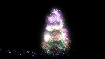 Wall Mural - Bright Particles Christmas Tree Opener Motion Graphics Element