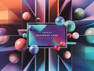 Poster - Trendy abstract business card with gradients of balls shapes on background creative geometric wallpaper vector 3d illustration abstract geometric background design