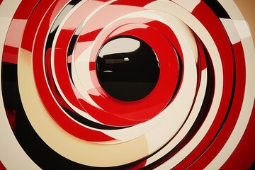 Poster - A series of concentric circles fading from deep red to pale yellow