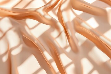 Poster - A plain beige background with soft shadows cast by abstract shapes.
